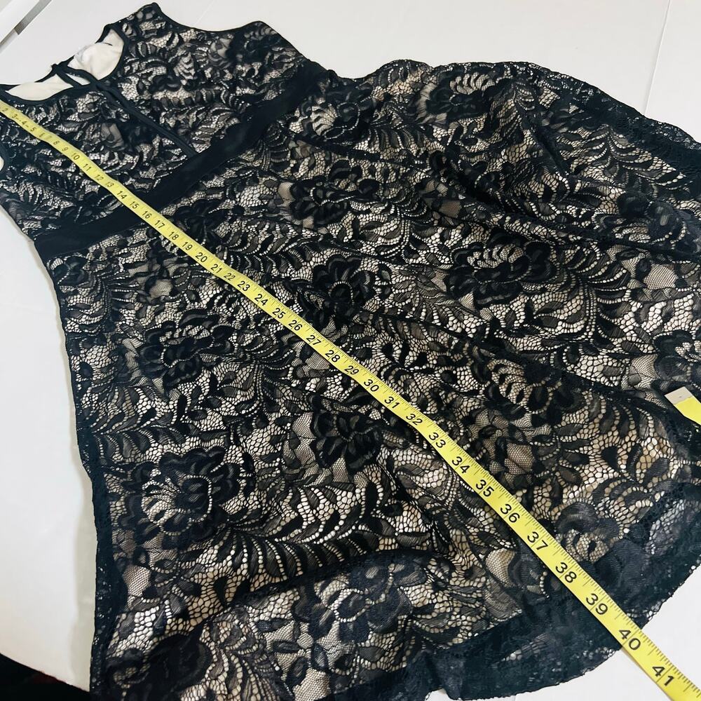 Kate Kasin Lace Sleeveless Fit And Flare Dress Size L Large Black - Picture 6 of 7
